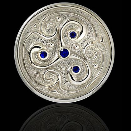 Blue Sapphire Celtic Triple Ball Marker - Shano Designs