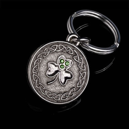 Celtic Clover Tsavorite Key Ring - Shano Designs