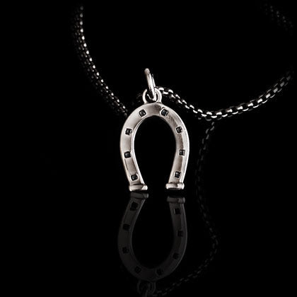 Horseshoe Black Diamond Pendant - Shano Designs