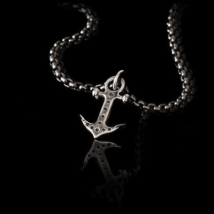Black Diamond Anchor Pendant - Shano Designs